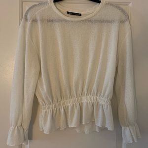 Zara semi sheer blouse